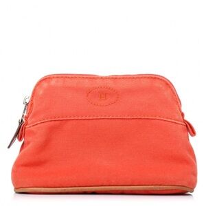 Hermes Bolide Pouch | Orange Canvas Cosmetic Bag - Small